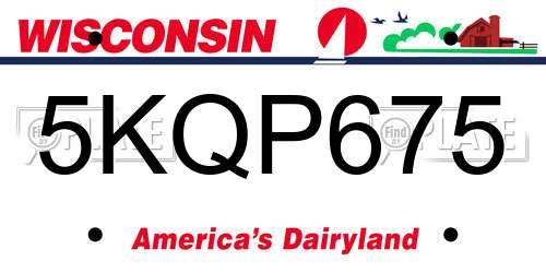 5KQP675 Wisconsin License Plate