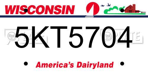 5KT5704 Wisconsin License Plate
