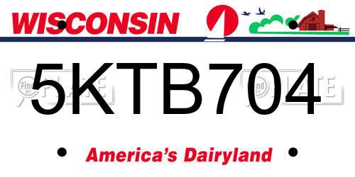 5KTB704 Wisconsin License Plate