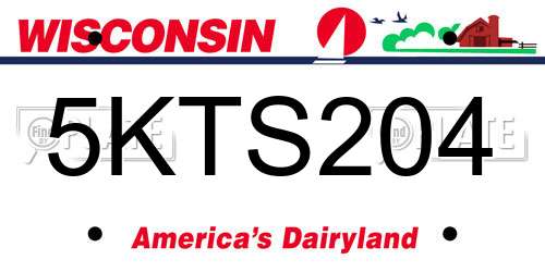 5KTS204 Wisconsin License Plate
