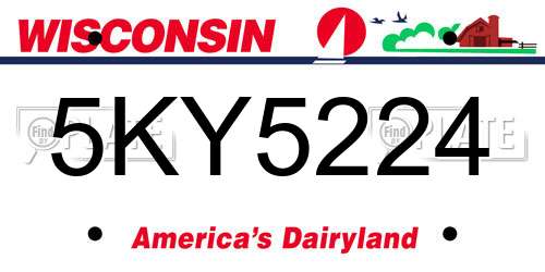 5KY5224 Wisconsin License Plate