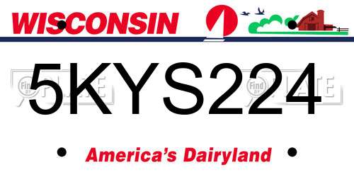 5KYS224 Wisconsin License Plate