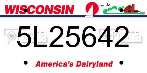 5L25642 Wisconsin License Plate