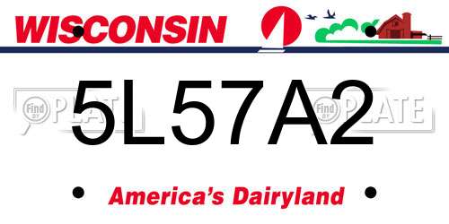 5L57A2 Wisconsin License Plate