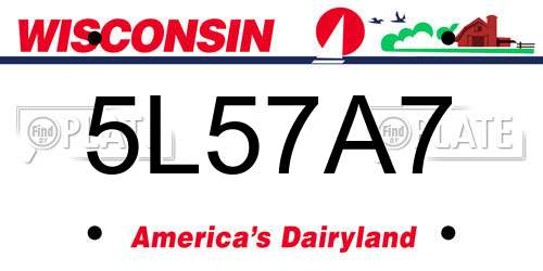 5L57A7 Wisconsin License Plate