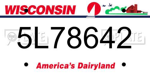5L78642 Wisconsin License Plate