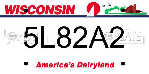 5L82A2 Wisconsin License Plate