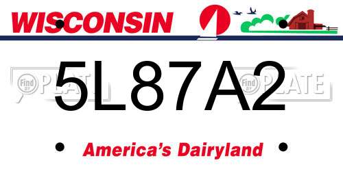 5L87A2 Wisconsin License Plate