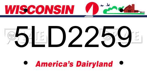 5LD2259 Wisconsin License Plate