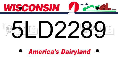5LD2289 Wisconsin License Plate