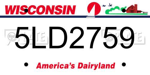 5LD2759 Wisconsin License Plate