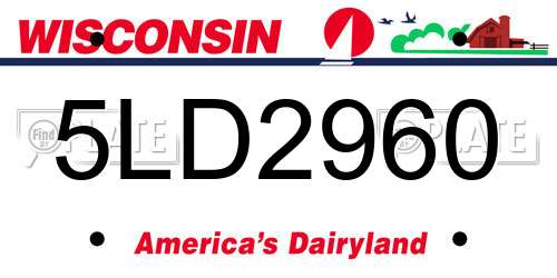 5LD2960 Wisconsin License Plate