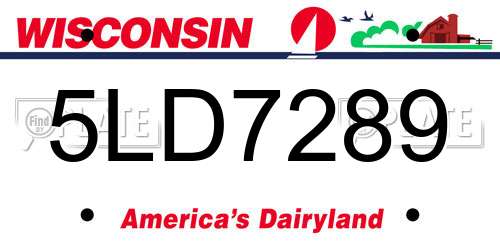 5LD7289 Wisconsin License Plate