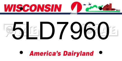5LD7960 Wisconsin License Plate