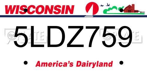 5LDZ759 Wisconsin License Plate