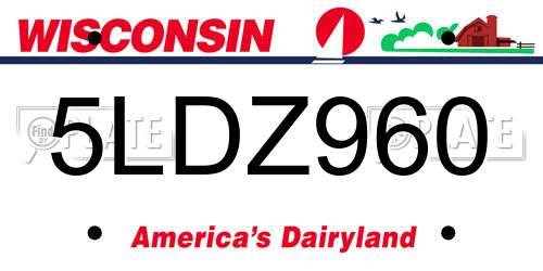 5LDZ960 Wisconsin License Plate