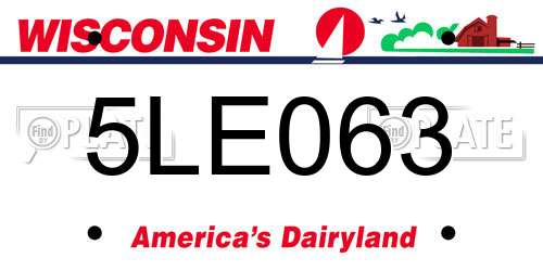 5LE063 Wisconsin License Plate