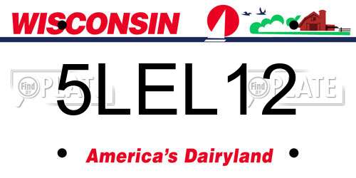 5LEL12 Wisconsin License Plate
