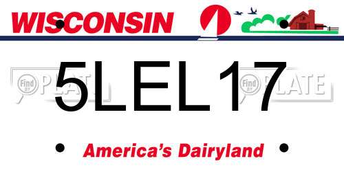 5LEL17 Wisconsin License Plate