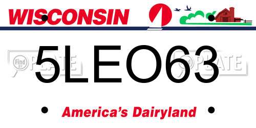 5LEO63 Wisconsin License Plate