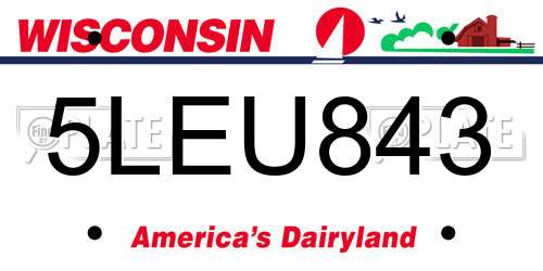 5LEU843 Wisconsin License Plate
