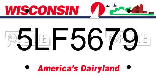 5LF5679 Wisconsin License Plate