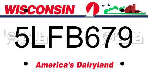 5LFB679 Wisconsin License Plate