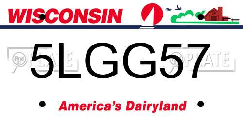 5LGG57 Wisconsin License Plate