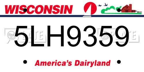 5LH9359 Wisconsin License Plate