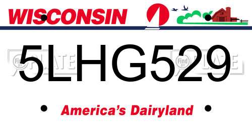 5LHG529 Wisconsin License Plate
