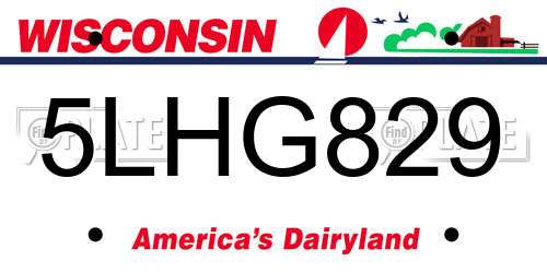 5LHG829 Wisconsin License Plate