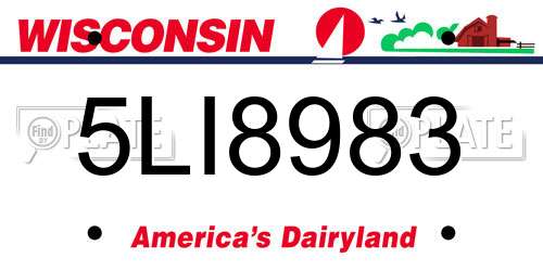 5LI8983 Wisconsin License Plate