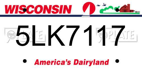 5LK7117 Wisconsin License Plate