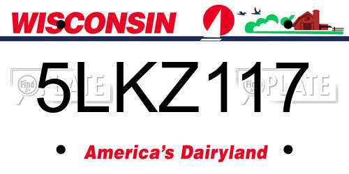 5LKZ117 Wisconsin License Plate