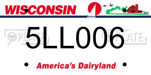 5LL006 Wisconsin License Plate
