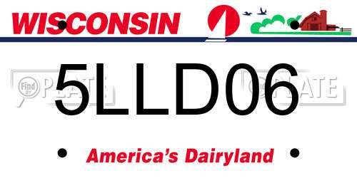 5LLD06 Wisconsin License Plate