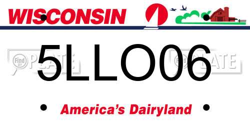 5LLO06 Wisconsin License Plate