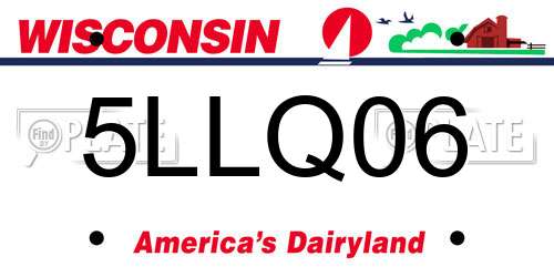 5LLQ06 Wisconsin License Plate