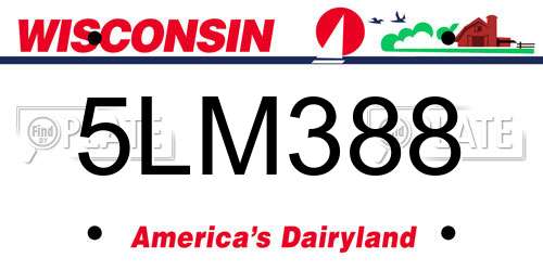 5LM388 Wisconsin License Plate