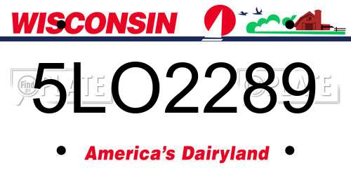 5LO2289 Wisconsin License Plate