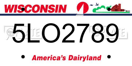 5LO2789 Wisconsin License Plate