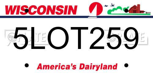 5LOT259 Wisconsin License Plate