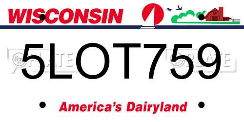 5LOT759 Wisconsin License Plate