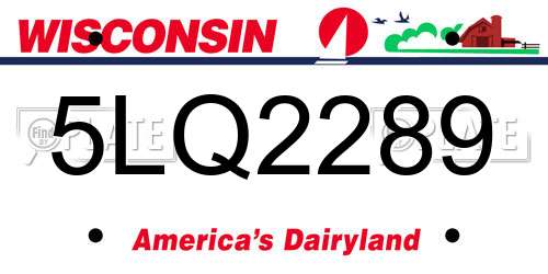 5LQ2289 Wisconsin License Plate