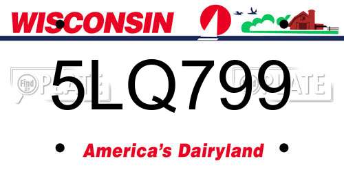 5LQ799 Wisconsin License Plate