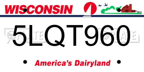 5LQT960 Wisconsin License Plate