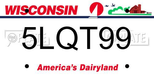 5LQT99 Wisconsin License Plate