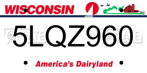 5LQZ960 Wisconsin License Plate