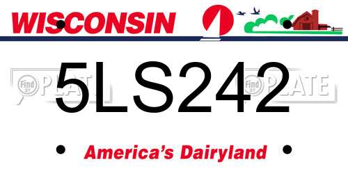 5LS242 Wisconsin License Plate