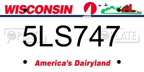 5LS747 Wisconsin License Plate